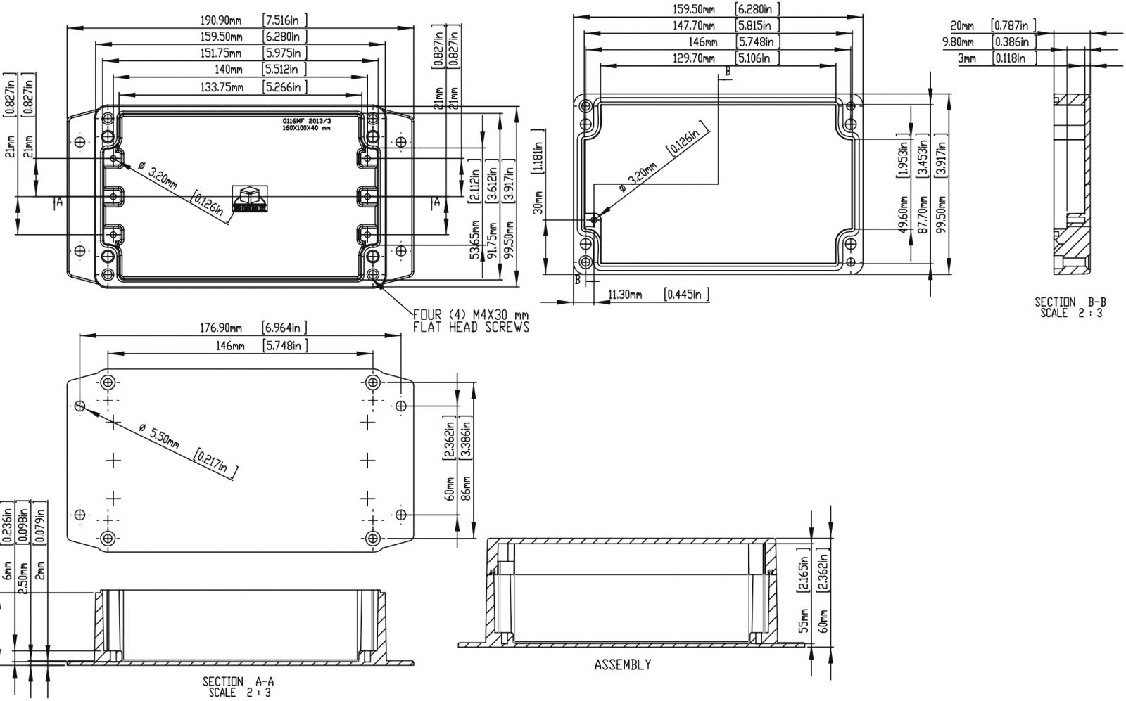 קופסאות זיווד ממתכת לאלקטרוניקה MULTICOMP G1XXMF S3